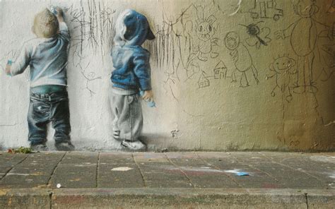 Graffiti Depicting Children Wallpapers And Images Wallpapers