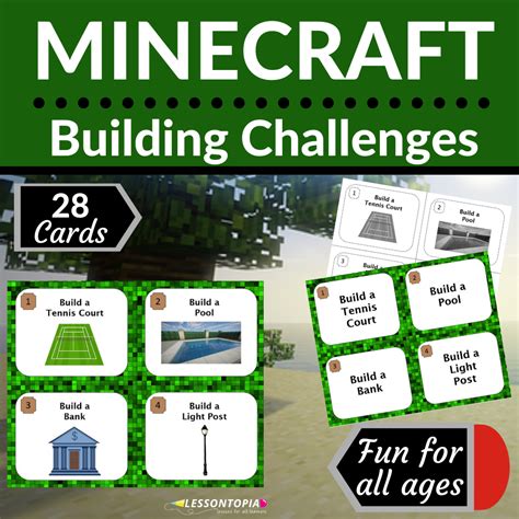 Minecraft Building Challenges Stem Activities Task Cards Classful