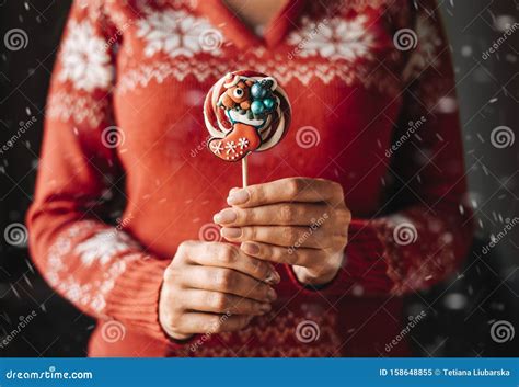 Christmas Candy In The Hands Stock Image Image Of Pattern Beautiful
