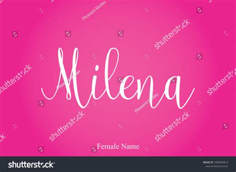 Milena Female Name Stylish Lettering Cursive Stock Vector Royalty Free
