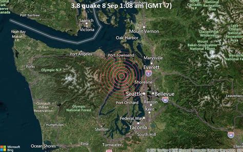 Small Magnitude 38 Earthquake 25 Miles Northwest Of Seattle