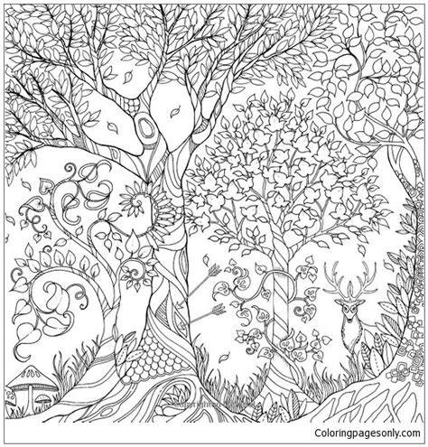 Enchanted Forest 1 Coloring Page Free Printable Coloring Pages