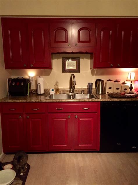 Pin By Becky Reaves On Home Red Kitchen Painting Kitchen Cabinets