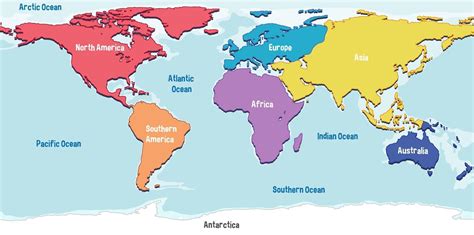 Mapa Por Continentes Con Nombres Continentes Y Oceanos Mundo Para Images