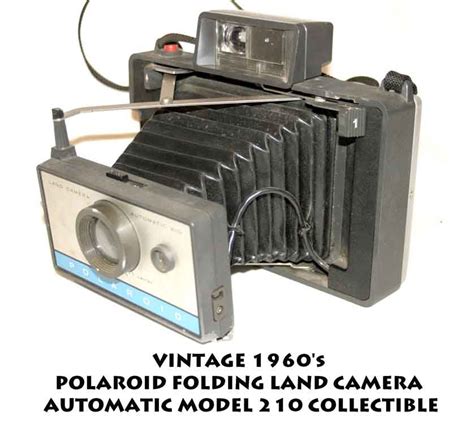Vintage 1960s Polaroid Folding Land Camera Automatic Model 210 Collectible