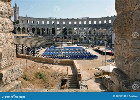 Roman Amphitheater Colosseum In Pula Croatia Stock Image Image Of