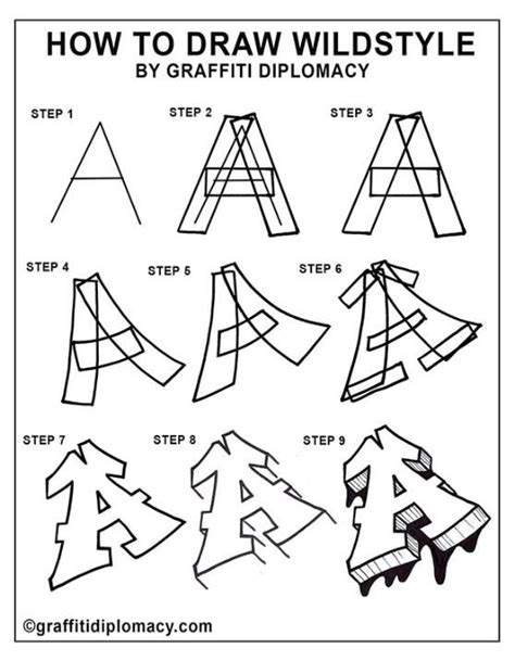 How To Draw Graffiti Letters Step By Step A Z For Beginners Make Them D By Adding Perspective
