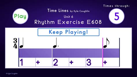 Dotted Quarter Notes In 34 Exercise E608 Time Lines Youtube