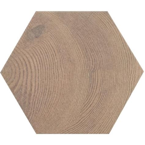 HEXAWOOD - OLD - Carrelage 17,5X20 cm hexagonal aspect bois brun-17.5 x