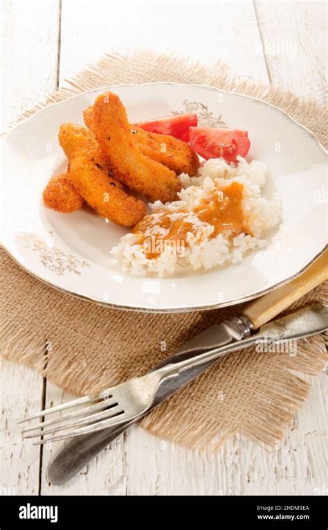 Chicken Meat Childs Plate Chicken Meats Childs Plates Stock Photo