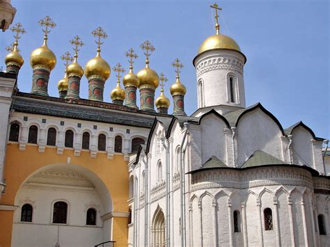 Nativity And Deposition Of The Robe Churches Within Kremlin In Moscow
