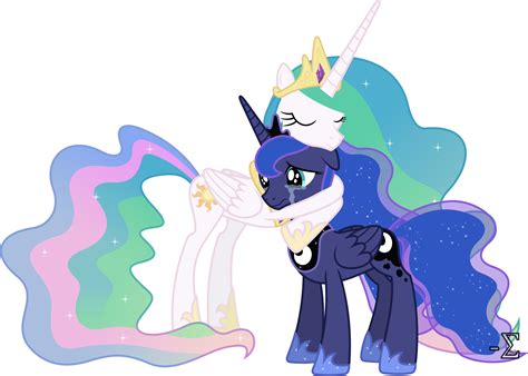 Princess Celestia Comforts Princess Luna By 90sigma On Deviantart