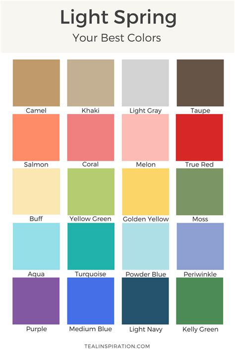 Light Spring Color Palette Skin Color Palette Color Palettes Bright