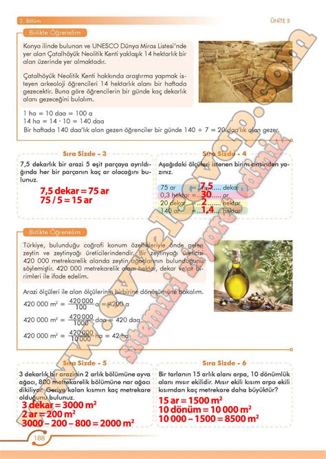 6 Sınıf Matematik Ders Kitabı Meb Sayfa 187 188 189 Cevapları