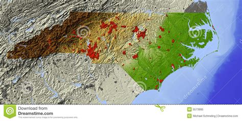 North Carolina Relief Map Stock Illustration Illustration Of Chart