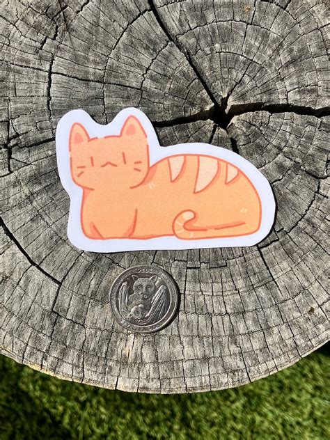 Orange Cat Loaf Sticker Waterproof Cute Bread Etsy