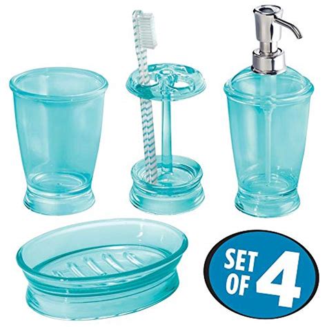 Mdesign Plastic Bathroom Vanity Countertop Accessory Set Includes