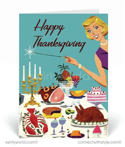 1950s vintage retro mid century modern thanksgiving greeting cards thanksgiving greetings