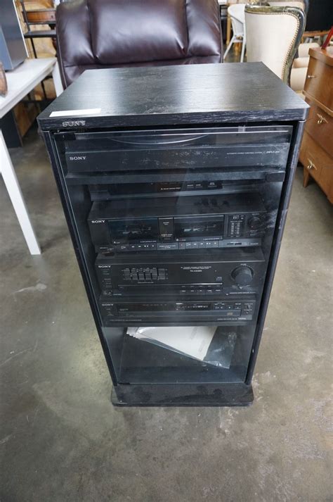 Sony Stereo Components In Cabinet