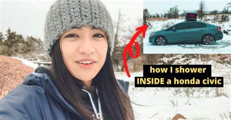 Youtuber Shows How She Bathes In Her Honda Civic