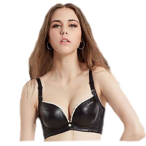 New Fashion Comfortable Plush Leather Sexy Bra Smooth Surface Push Up