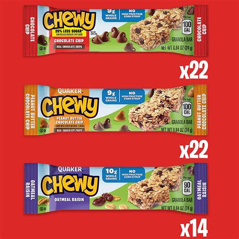 Buy Quaker Chewy Granola Bars 3 Flavor Variety Pack 58 Count Pack Of