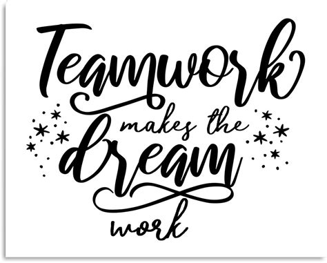 Teamwork Makes The Dream Work Motivational Quote Wall Art Print Wall
