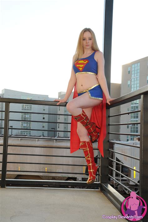 Kara Zor El Posing On Railing Supergirl Cosplay