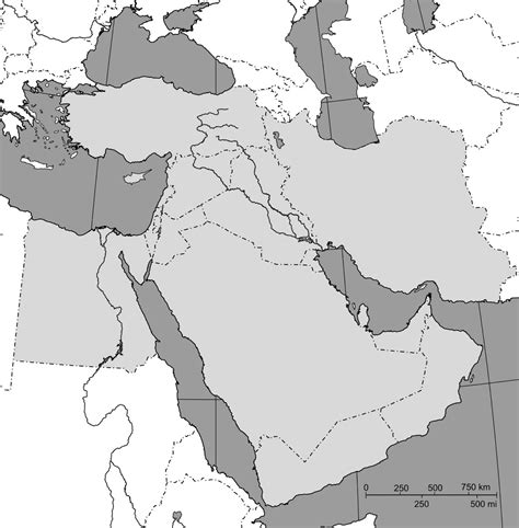Middle East Blank Map High Detailed Political Map Of Middle Cartazes