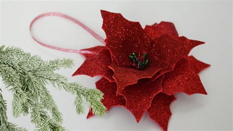 Рождественский цветок на елку из фоамирана Diy Christmas Flower