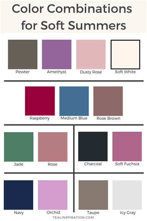 Color Combinations For Soft Summers Soft Summer Soft Summer Color