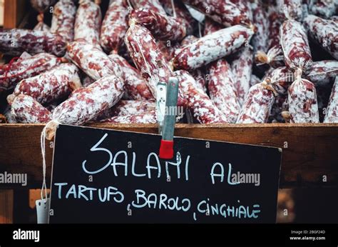 Traditionelle Salami Italienische Wurst Aus Dem Piemont Italien