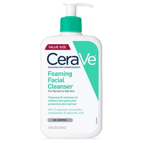 Cerave Foaming Facial Cleanser Makeup Remover And Daily Face Wash For