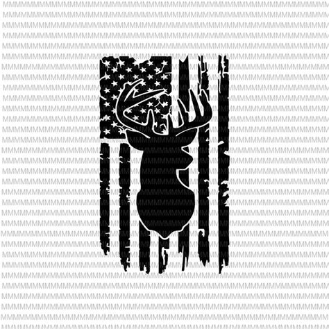 Deer Hunt Flag Svg 4th Of July Svg Deer Distressed Flag Svg Deer