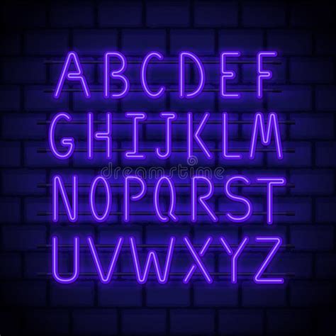 Neon Style Alphabet Stock Vector Illustration Of Billboard 143905743