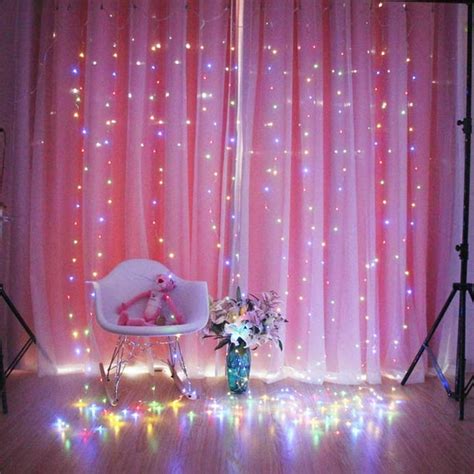 Led Twinkle Star Window Curtain String Light Wedding Party Home Garden