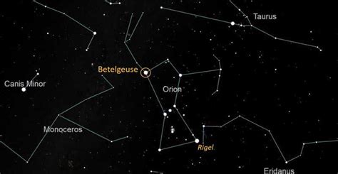 The Star Betelgeuse Is Located Where