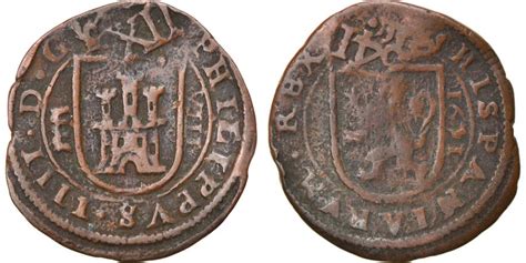 Coin Spain Philip Iv 12 Maravedis 1641 Copper European Coins