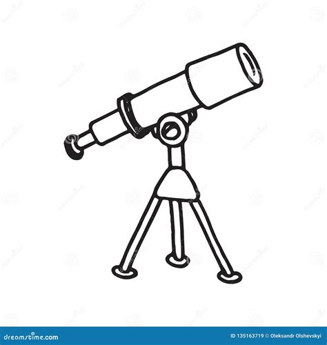 Hand Drawn Telescope Doodle Icon Stock Vector Illustration Of Hand
