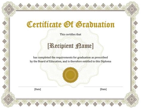 40 Graduation Certificate Templates And Diplomas Printabletemplates