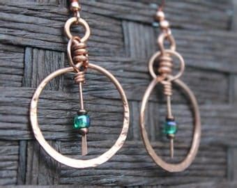Wire Wrapped Copper Earrings Handcrafted By Susanslifeonawire