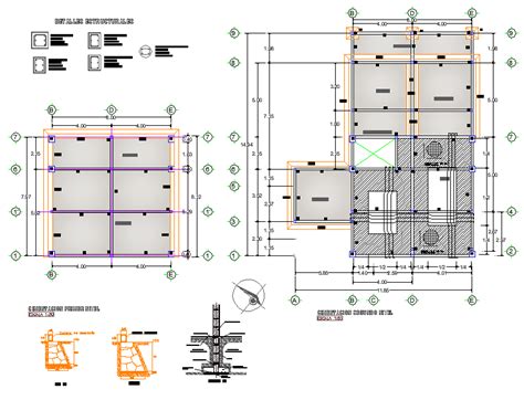 Footing Plan And Section Layout File Cadbull