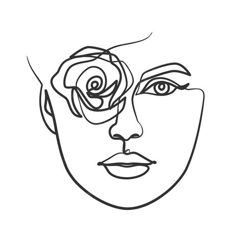 Premium Vector Continuous Line Drawing Of Woman Face Woman Face With