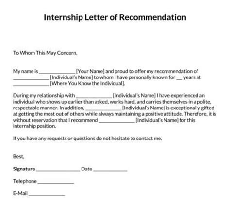 16 Best Internship Recommendation Letter Samples