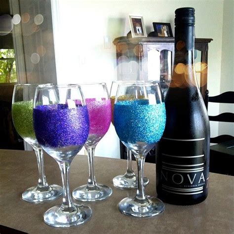 50 Amazingly Beautiful Diy Glitter Projects Diy For Life Wine Glass Decor Glitter Wine