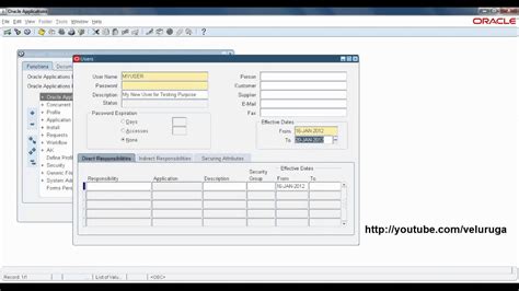 Oracle Erp Application R12 User Creation Youtube
