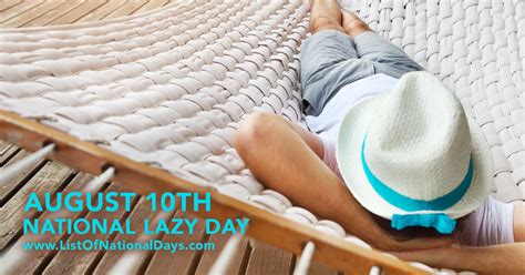 Lazy Day List Of National Days