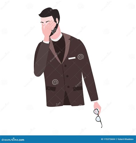 Businessman Shame Face Palm Vector Illustration