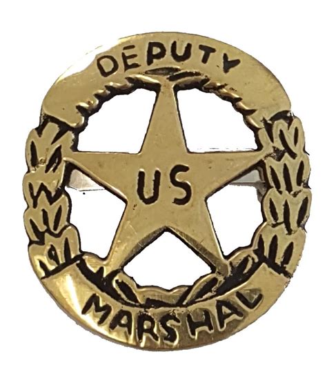 Old West Badge Brass Deputy Us Marshal Tware Statuary Sorted