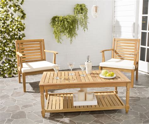 Safavieh Oakley Outdoor Patio Rectangular Coffee Table Natural
